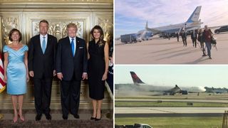 Avionul &icirc;n care se afla Melania Trump s-a &icirc;ntors la sol. Cabina piloţilor s-a umplut de fum