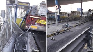 Accident devastator la Feteşti! Un transport agabaritic a ras totul &icirc;n calea lui!