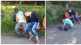 Cumplitul drog zombie face ravagii &icirc;n Baia Mare. Pe internet au apărut imagini  şocante cu doi tineri care zac pe o banca din parc din cauza lui