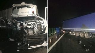 Accident teribil aproape de Vama Nădlac! Două TIR-uri s-au ciocnit, fiind nevoie de intervenţia echipelor de descarcerare