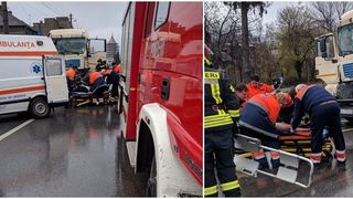 Accident &icirc;n Hunedoara! Un microbuz de transport persoane a fost lovit &icirc;n plin de un TIR
