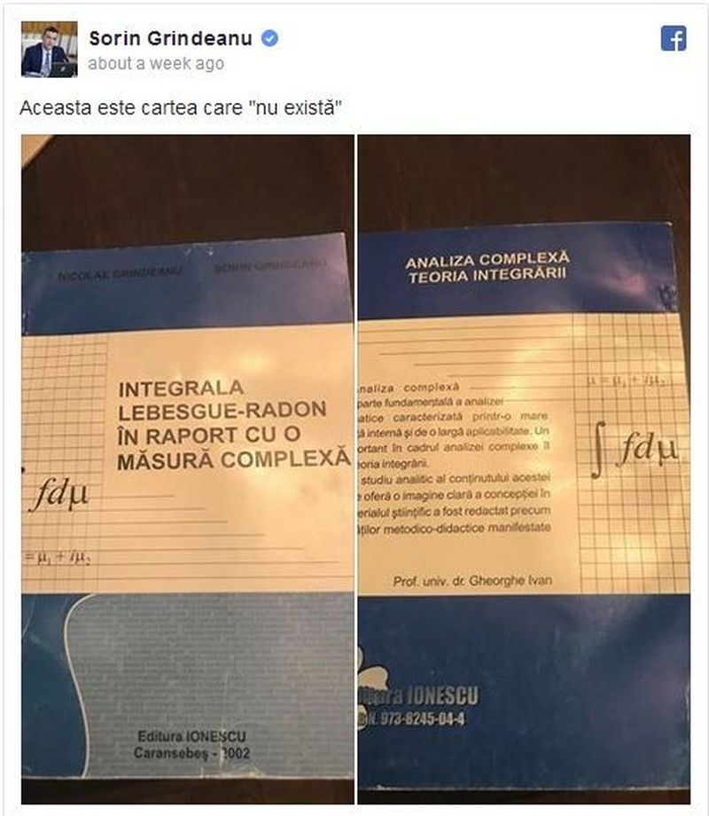 Grindeanu a postat doar copertile cartii pe care sustine ca a scris-o