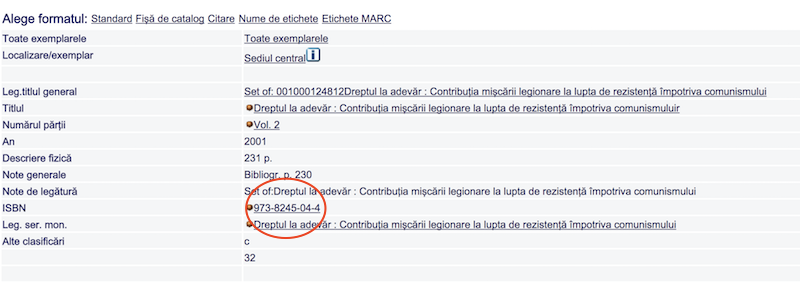 Codul cartii lui Grindeanu este acelasi cu al unei lucrari despre miscarea legionara