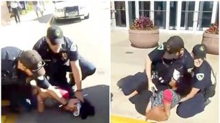 O intregistrare socanta arata doi politisti lovind cu bestialitate o adolescenta. Fata de 18 ani striga dupa ajutor, insa agentii o lovesc cu picioarele si o tin la pamant