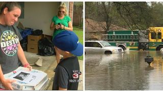 Desi are doar 9 ani, a facut un gest impresionant. A renuntat la cadourile si petrecerea pentru ziua lui si a impartit pizza oamenilor afectati de inundatii