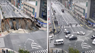 Asta da eficienta! Japonezii au reparat in 48 de ore un crater imens dintr-o intersectie. Si-au cerut si scuze penru "intarzierea" lucrarilor. Imaginile sunt senzationale