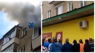 Un tata disperat si-a aruncat copiii de la ultimul etaj in timpul unui incendiu! Gestul impresionant al trecatorilor