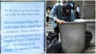 Mesajul emotionant al patronului unui restaurant pentru barbatul fara adapost care le rascolea in fiecare seara prin gunoaie