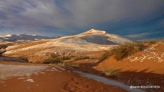 A nins in Sahara, pentru a treia oara in ultimele patru decenii! Zapada s-a depus peste dune