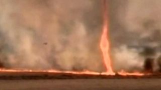 Tornada de foc a bagat spaima in localnici. Fenomenul rar a fost surprins in imagini