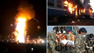 Imagini cu un puternic impact emoţional! Momentul &icirc;n care un tren intră cu viteză &icirc;n mulţime. Sunt cel puţin 50 de morţi