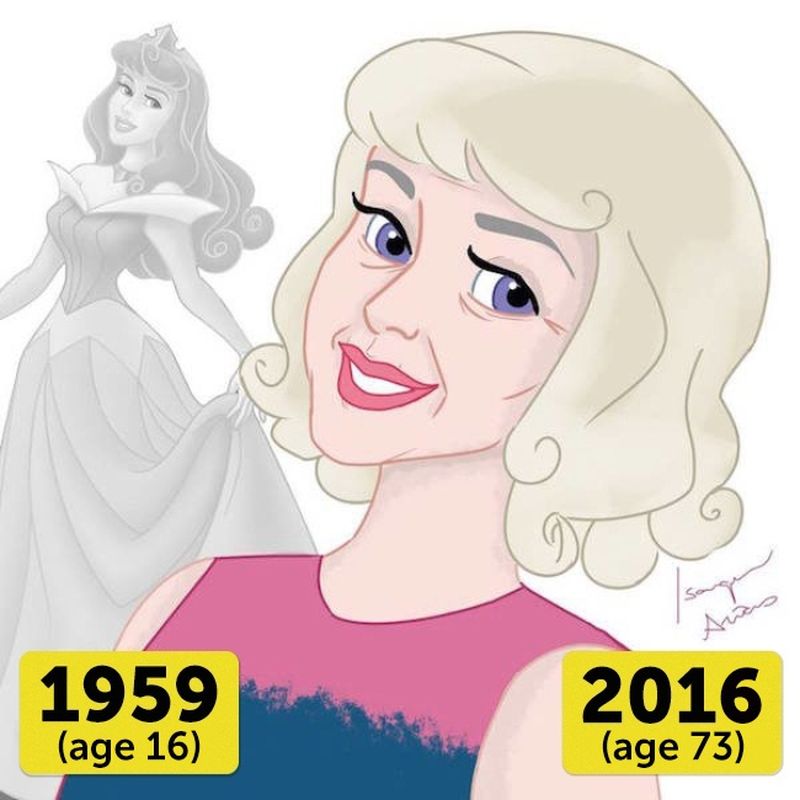 Aurora, frumoasa adormita este stralucitoare si la 73 de ani. Cele trei nase, Flora, Fauna si Merryweather si-au facut treaba bine