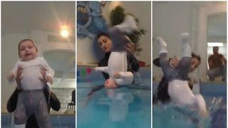 Tu ti-ai arunca asa copilul in apa? Metoda extrema prin care acesti copii de doar sase luni sunt invatati sa inoate