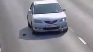 Un pui de pisica a cazut dintr-o masina, in mijlocul unei sosele aglomerate. Ranit, ghemotocul de blana abia se taraste pe drum, iar soferii trec nepasatori. Imagini tulburatoare