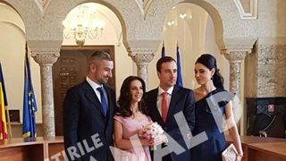 Andreea Raducan si Daniel Tandreu, alaturi de nasii lor
