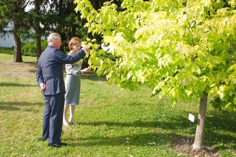 Principesa Margareta si Printul Charles, in gradina Palatului Elisabeta