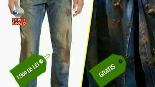 Noua fita in materie de blugi: jeansi plini de noroi - Oamenii dintr-un sat din Galati s-au luat cu mainile de cap cand au auzit cat costa o pereche