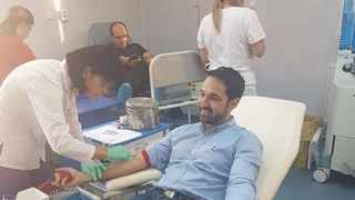 Tudy a donat sange pentru a salva cainii din Oradea