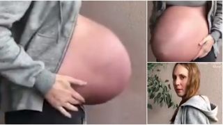 E gravida in 33 de saptamani cu tripleti si burtica ei arata cel putin bizar! Imaginile cu o tanara mamica insarcinata fac inconjurul internetului