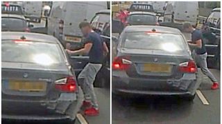 Imagini terifiante surprinse in trafic. Un sofer imparte pumni si palme unui alt conducator auto. De la ce a pornit tot scandalul