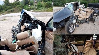 Cum arata un autoturism care ruleaza cu 150 de km/h in urma unui impact? Un sofer atrage atentia asupra urmarilor dezastruoase ale vitezei in trafic