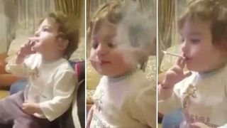 Imagini de-a dreptul revoltatoare - Un copil este invatat sa fumeze si sa injure chiar de catre proprii parintii. Oamenii se distreaza de mama focului cand il vad