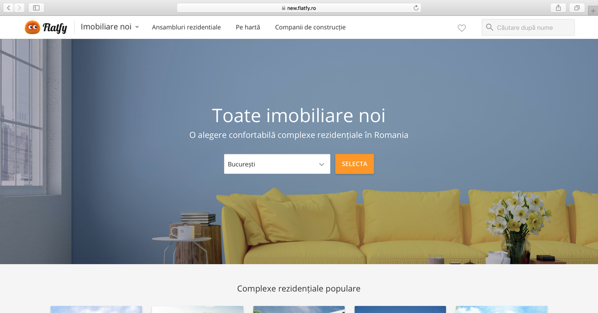 NEW.Flatfy.ro toate ofertele de pe piaţa imobiliarelor noi întrun