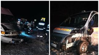 Accident grav &icirc;n Gorj după ce o ambulanță s-a ciocnit cu o autoutilitară