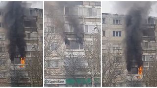 Incendiu puternic &icirc;ntr-un bloc din Timișoara! Fumul gros a cuprins rapid tot imobilul