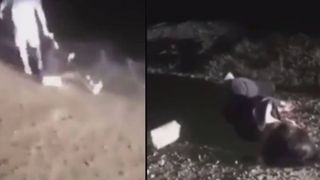 O femeie este lovită fără milă de un bărbat. Imagini greu de privit