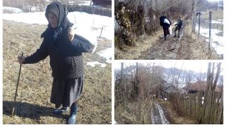 La 88 de ani merge ore întregi prin noroi ca să-și ia pâine