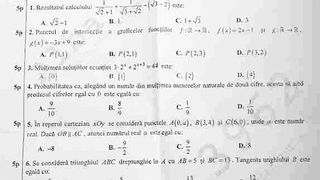 SIMULARE BAC 2019 MATEMATICĂ. Subiecte şi barem REAL şi UMAN