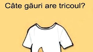 Testul de care nu mulţi au trecut: C&acirc;te găuri are tricoul din imagine? Mulţi spun 2, alţii 6, dar răspunsul este altul