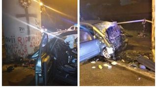 Accident grav la Pasarela din Bistrița. Un șofer a intrat din plin în stâlpul în care și-a găsit sfârșitul un tânăr, acum câteva luni