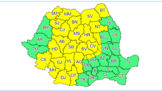 Cod galben de furtuni, până marţi dimineaţă