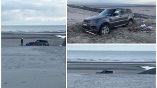 Un rom&acirc;n a &icirc;ngropat un SUV de lux nou-nouţ pe plajă, &icirc;n Belgia. Scena pare ireală!