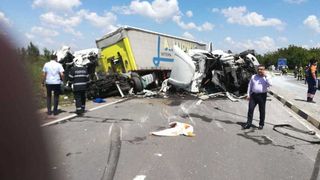 Accident grav. Două TIR-uri s-au ciocnit 