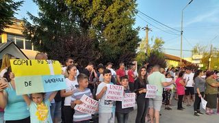 Manifestaţie la Baia de Aramă pentru fetiţa adoptată de o familie de români din SUA