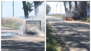 Incident terifiant &icirc;n Tulcea. O mașină a luat foc &icirc;n mers