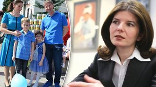 Cum arată Monica Iacob Ridzi la doi ani de la eliberarea din închisoare? Fostul ministru și-a dus copiii la școală FOTO