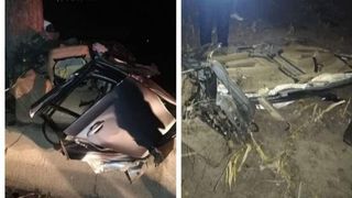 Mașină ruptă &icirc;n bucăţi pe o şosea din Iaşi. Şoferul de 21 de ani, mort l&acirc;ngă maşină