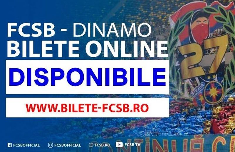 15 lei-Cel mai ieftin bilet la meciul FCSB - Dinamo