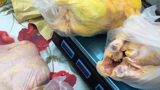 Caz șocant &icirc;n piață! Carne cumpărată din magazine și vopsită cu galben, pentru a fi v&acirc;ndută ca provenind de la păsări crescute &icirc;n curte