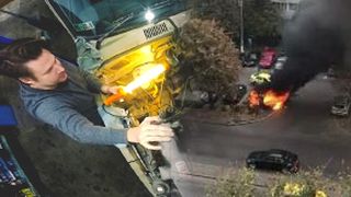 VIDEO | O mașină a sărit &icirc;n aer, &icirc;n Capitală. Greșeala comisă de șofer &icirc;i putea fi fatală