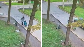 Clipe de coșmar pentru o mamă. Copilul ei cade &icirc;n canal, pe stradă, sub ochii ei