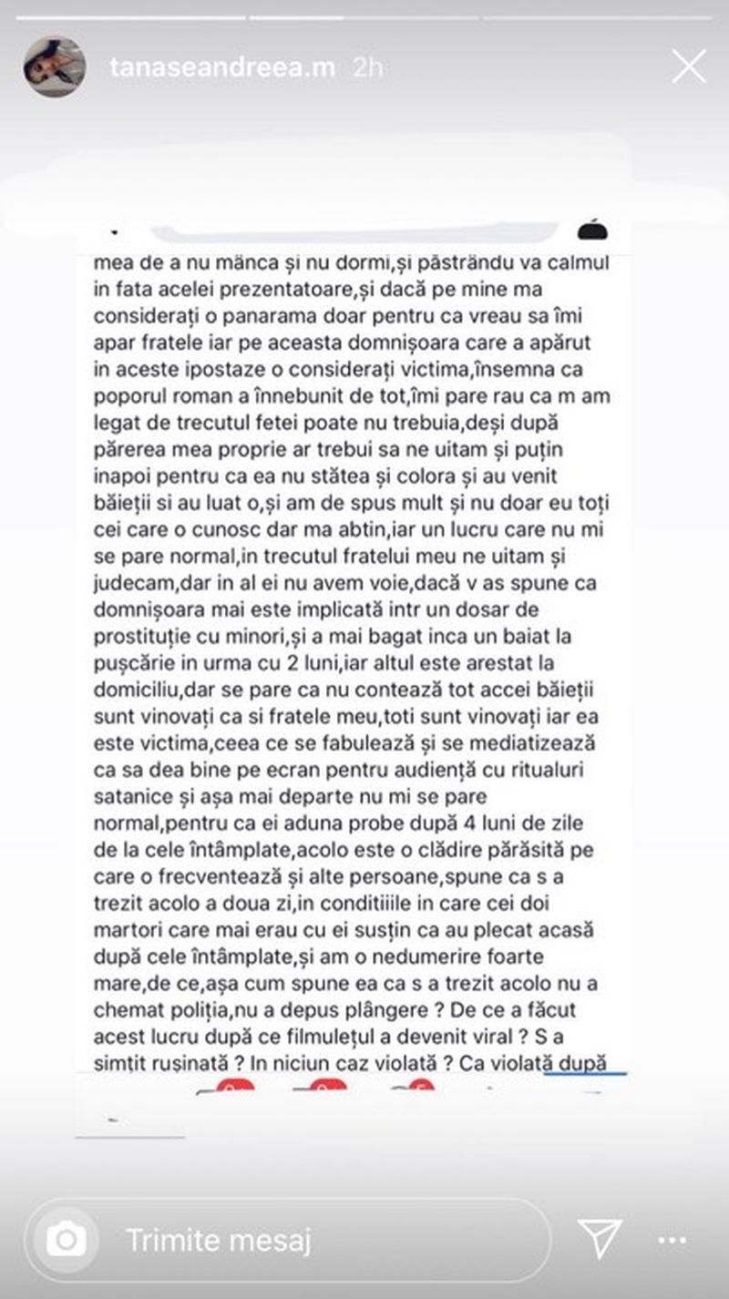 Declarații de ultimă oră din partea surorii lui Tănase Iulian care a violat-o pe eleva de 16 ani: „Au făcut chetă pentru a lua băutură"