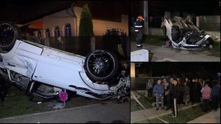 Doi iubiţi din Argeş s-au izbit cu un Range Rover &icirc;n trei capete de pod. Bucăţi din maşină au zburat zeci de metri după impact