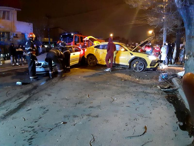 Accident violent în Capitală: daună totală pentru un Lamborghini de peste 200.000 de euro