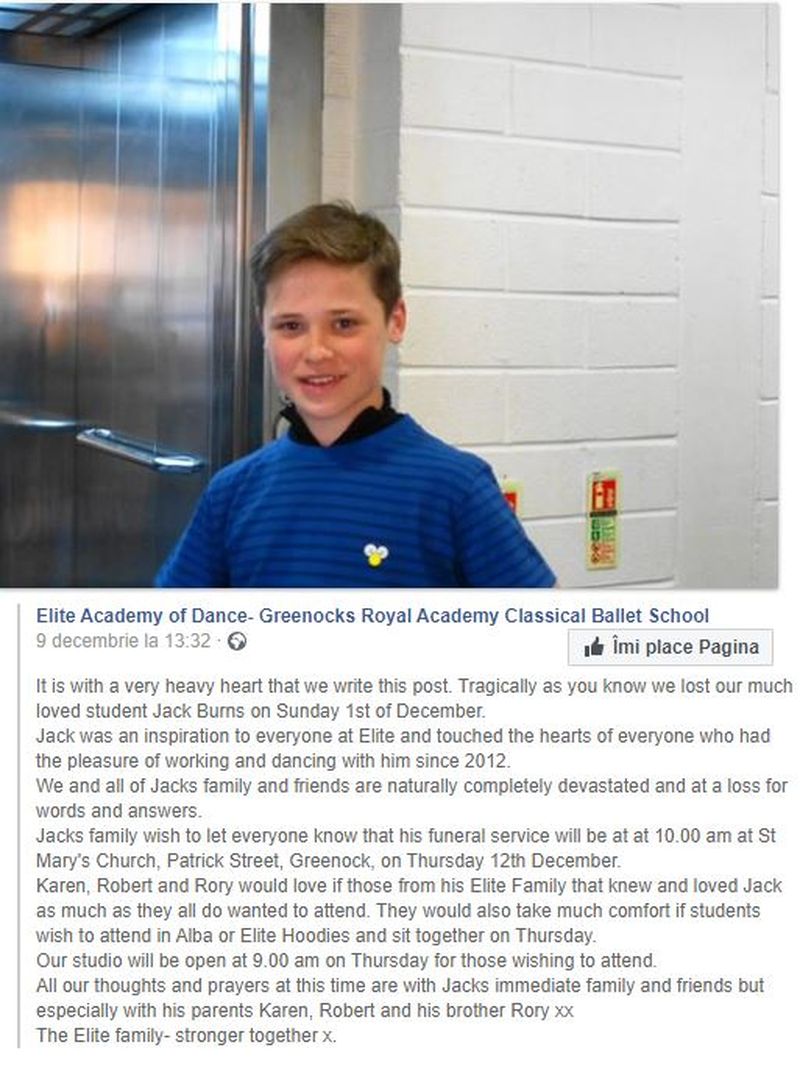 Starul Jack Burns a murit la vârsta de doar 14 ani