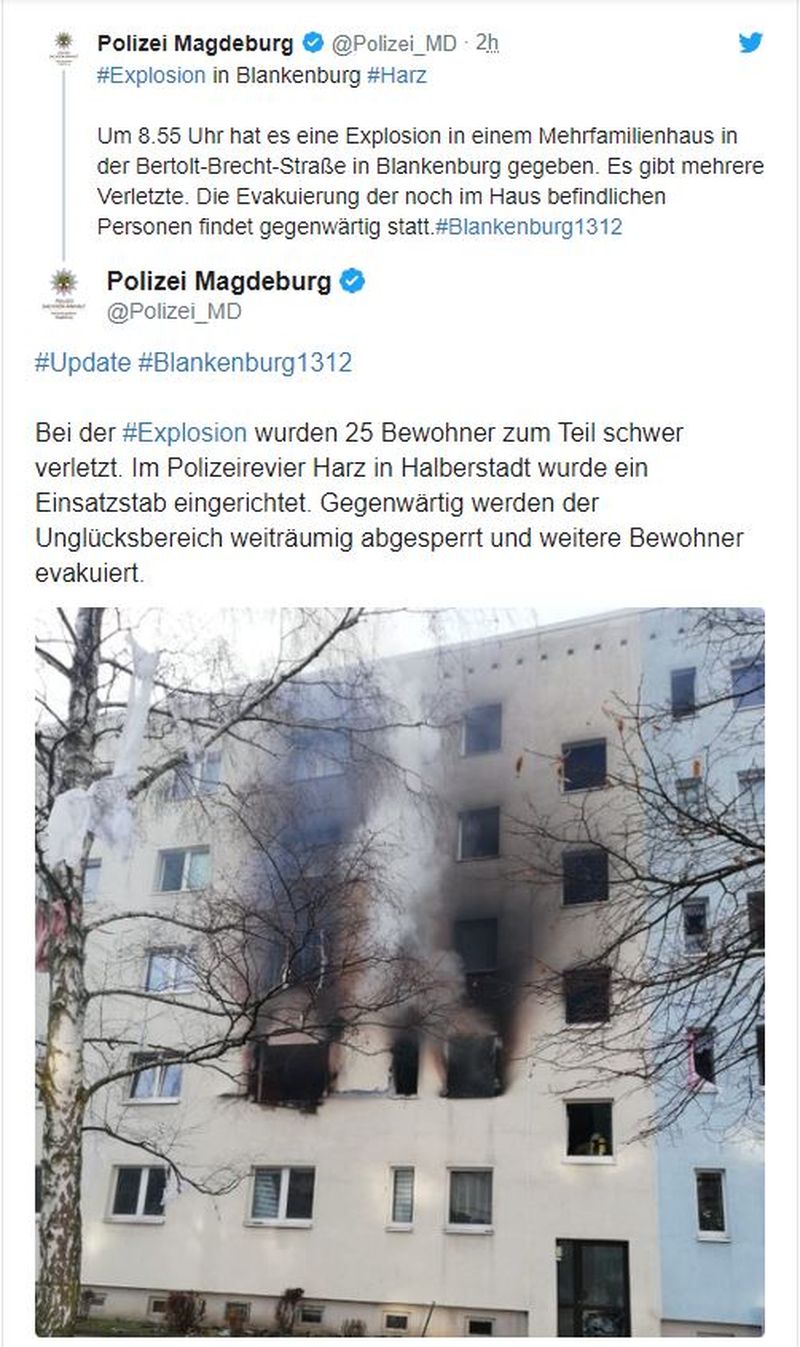 Germaina: zeci de victime în urma unei explozii uriașe